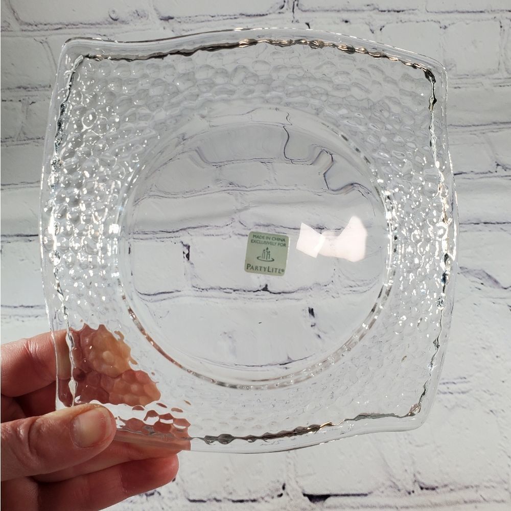 💜NIB PartyLite Clear Clarity Pillar Tray Set - Picture 5 of 10